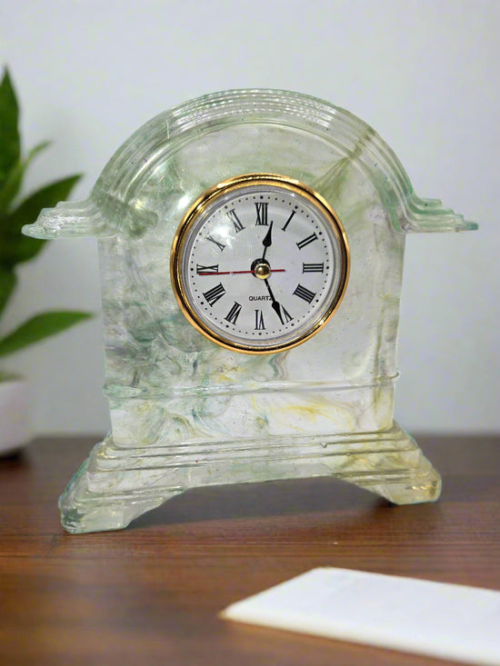 Green Marbled clock